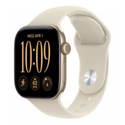 Apple Watch Series 12, 42 mm, GPS, Light Gold Aluminum, Sand Sport Band, S/M